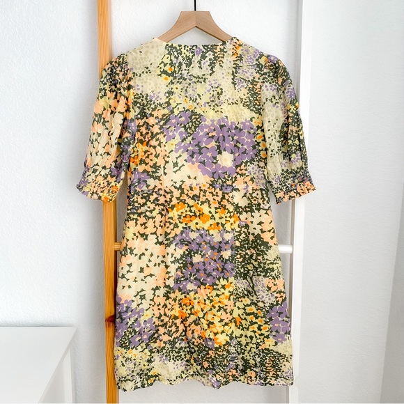 Rails Roma Gardenia Mini Dress Multi Floral Puff Sleeves V-neckline Multi XS - Picture 5 of 15